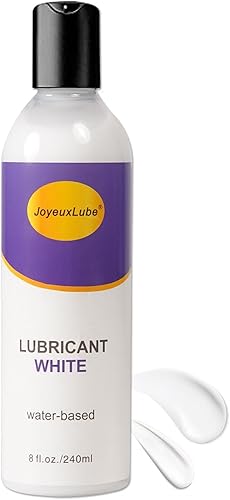 Lubricante blanco a base de agua de 8 onzas líquidas, cremoso sin aroma, lubricante de gel natural de larga duración, suave y resbaladizo para
