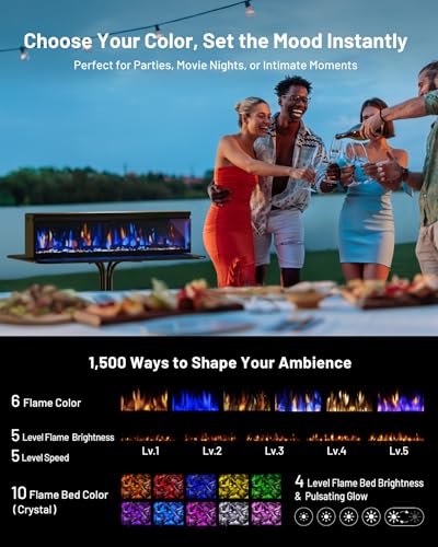 Soporte móvil WALL Seven para TV con chimenea eléctrica miniatura 4