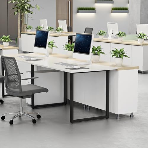 Image of Metal Table Legs 28''Hight 24'' Wide Heavy Duty Furniture Legs, Modern Desk Legs Multiple Uses for Dinning Table Coffee Table (Rectangle Shape, 2pcs)-Black