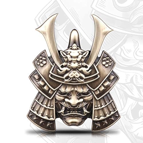 Image of Skull Samurai Warrior Metal Car Sticker Japanese Samurai Mask Helmet Decal Devil Death Emblem for Car Motorcycle (Type B)