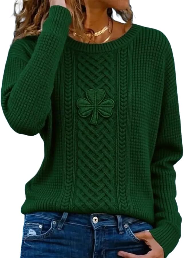 Women's St. Patrick's Day Print Casual Sweatshirt Shamrock Funny Irish Shirts For Women