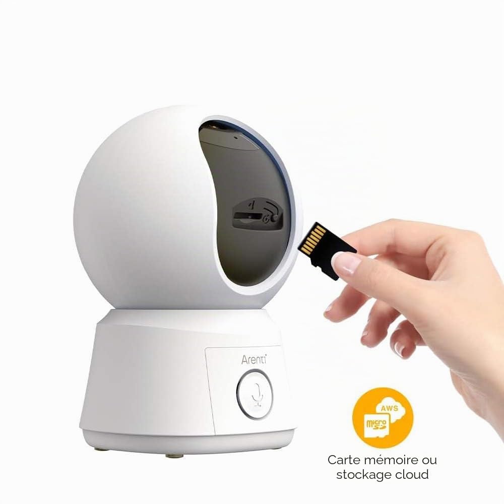 ARENTI AINanny B2 Kit de babyphone vidéo Full HD avec écran LCD de 12,7 cm (5") avec Fonction panoramique et Inclinaison avec Suivi Automatique