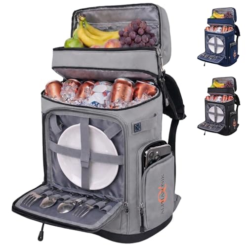 Alphasonik Cooler Backpack 48 Cans Insulated Backpack Cooler for Men & Women 2 Leak Proof Compartments Coolers Bag for Beach Travel Picnic Hiking BBQ Fishing Outdoor Camping