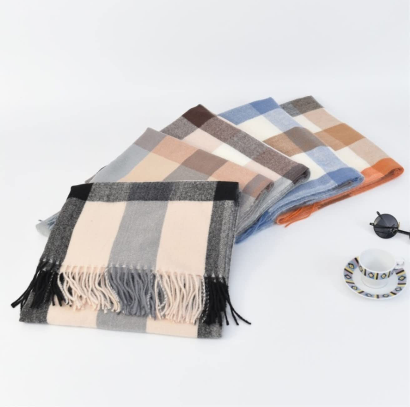 Sciarpa Scialle Sciarpa Da Donna Plaid Sciarpa Invernale Semplice Scialle Femminile Avvolgente Per Signora Stola Elegante