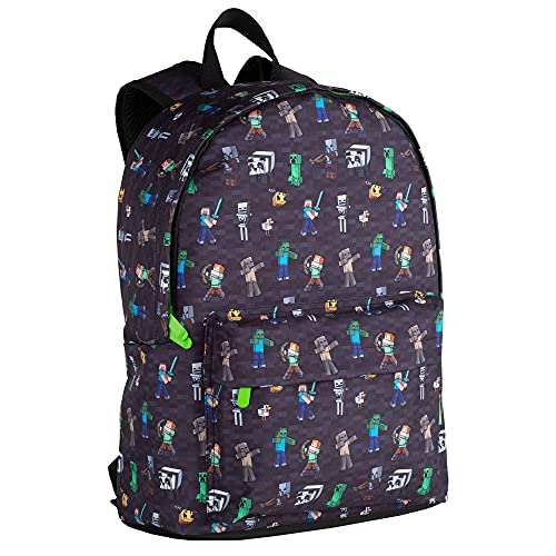 Mochila Americana Minecraft Skins - Compartimento Principal y Bolsillo Frontal - Porta ordenador e Interior Forrado - Tirantes Ergonómicos y Acolchados - 40 x 30 x 13 cm - ToyBags