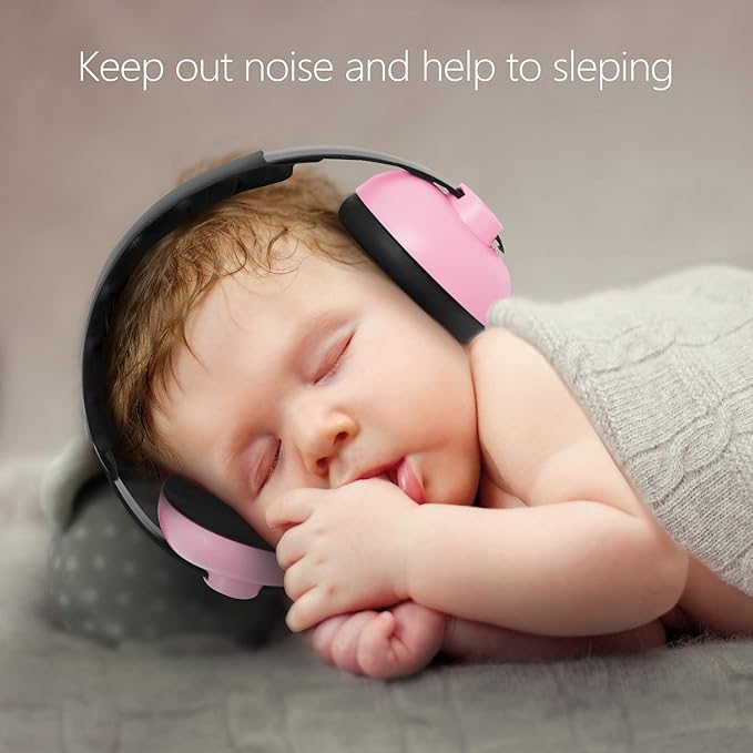 Aisbugur Baby Ear Protection Noise Cancelling Headphones Adjustable Kids Ear Muffs Hearing Protection for Infants Toddlers Children Lightweight Soft Padded Ear Defenders for Loud Events Travel (Pink) 2
