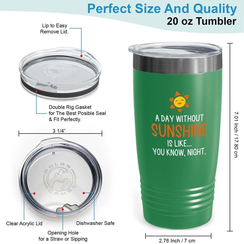 Miniatura 3 de Friendship Tumbler 20oz Green -A Day Without Sunshine - Bestie BFF Soul Sister Women Bwst Friend Anniversary Squad Couple Neighboor Long Distance