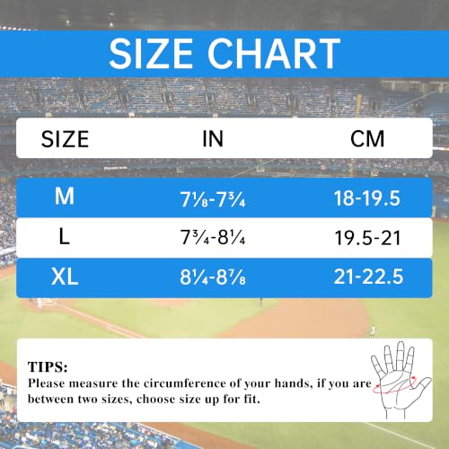 Image of HANDLANDY Baseball Batting Gloves for Adult Youth, Grip Breathable Softball Batting Gloves Fit Men Kids Boys Girls