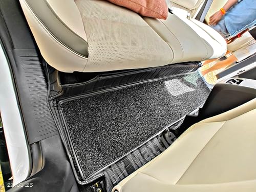 Image of Mr Mattie 10D Car Foot Mat for Ford Ecosport (2017-22) | Premium Leather | Luxurious & Elegant Look | Waterproof and Washable | Custom Fitted Car Floor Mat - Black