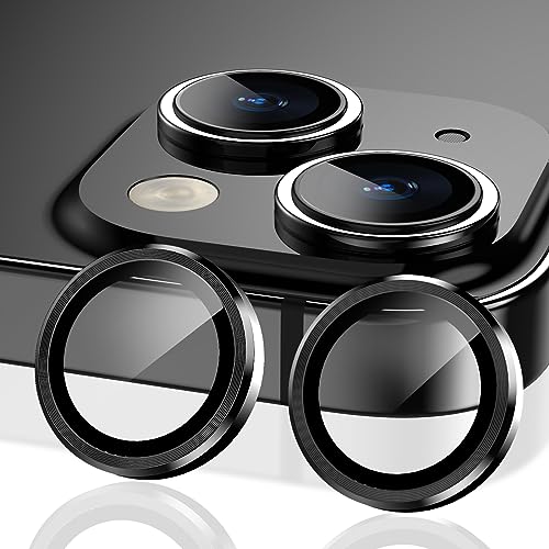 Protecteur d'objectif pour iPhone 15 et 15 Plus avec anneau en verre trempé individuel