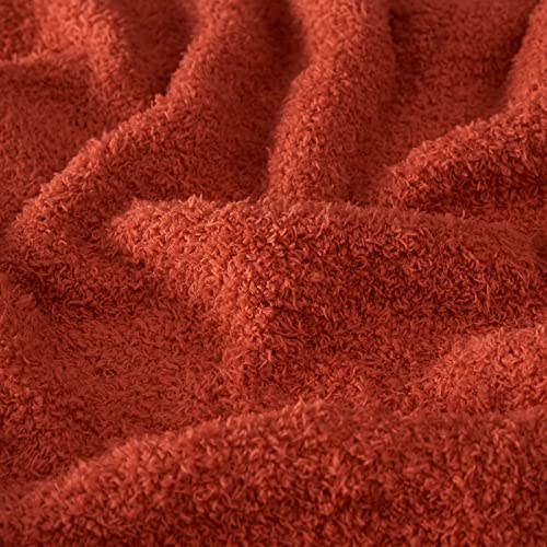 Image of CYMULA Knit Fall Throw Blanket for Couch Orange-Super Soft Lightweight Plush Fuzzy Fluffy Cozy Blankets and Throws for Sofa Bed, 50x60 inches