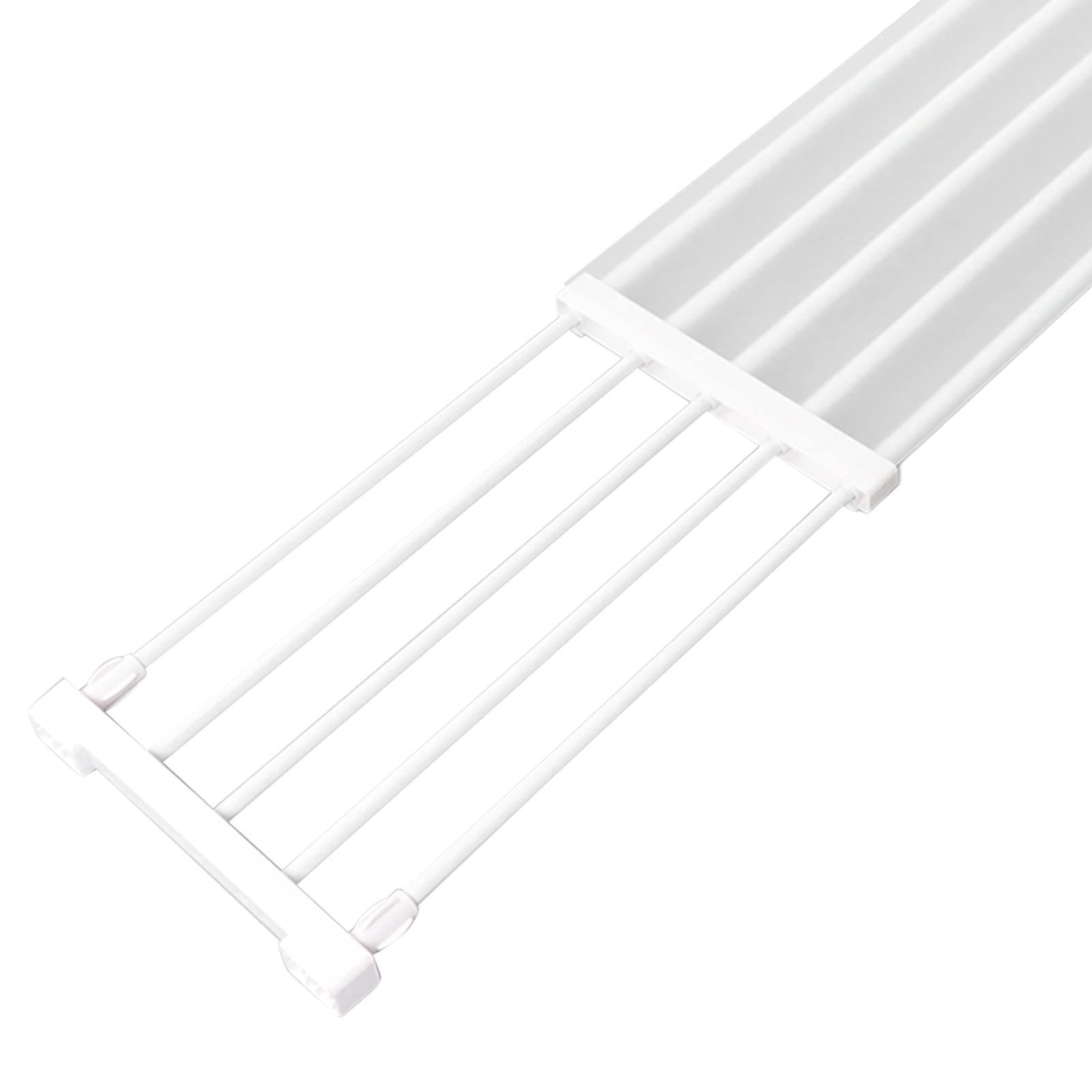 Scaffale di Tensione dell'Armadio, Scaffale Espandibile in Metallo Organizzatore Regolabile Separatore Divisorio Fai-da-Te per Armadio Armadio Bagno (Lunghezza 75‑120 cm / 29,5‑47,2 Pollici)