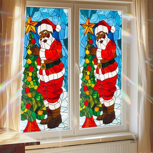 Vinilo decorativo Santa Claus negro 39.3×17.7 in miniatura 7