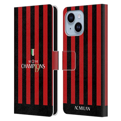 Étui en cuir AC Milan Scudetto 2022/23 de qualité pour iPhone 14 Plus