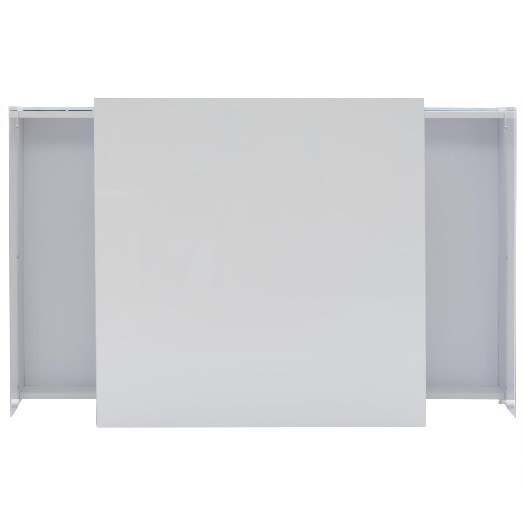 SACOOL Mesa de centro LED de 70 x 70 x 41 cm con 2 cajones y área de presentación transparente. Soporta hasta 30 kg, ideal para salas de estar elegantes
