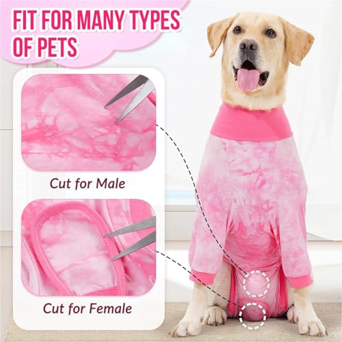 Image of KUTKUT Recovery Suit for Small Dogs-Soft Onesie Dog Surgery Suit for Female Male Dogs, Breathable Surgical Recovery Suit Prevent Licking Spay Recovery Suit Dog E-Collar&Cone Alternative(SIZE:XS, Pink)