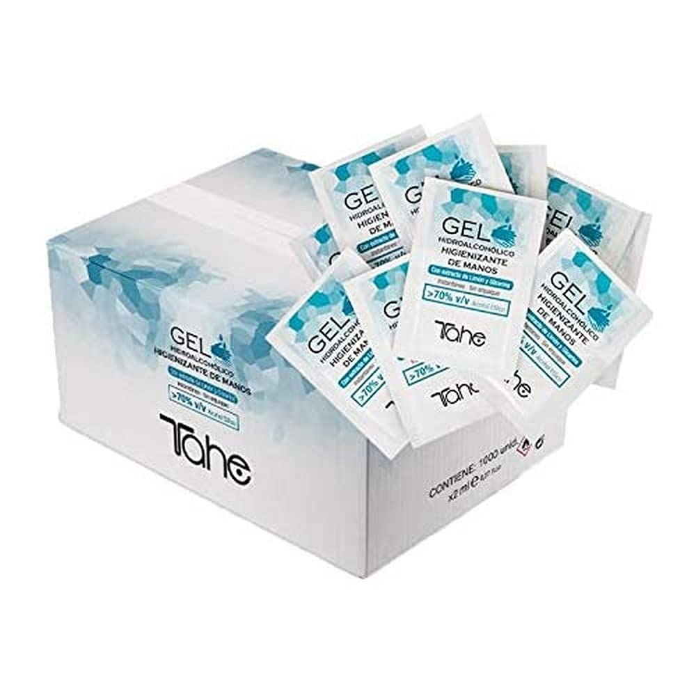 Tahe Dermoprotect Gel Hidroalcohólico Higienizante De Manos con Extracto original de Limón y Glicerina (Caja de 1000 sobres de 2 ml)