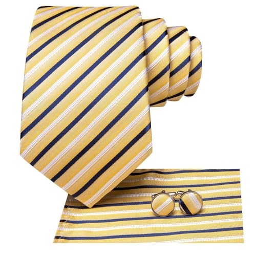 Image of Hi-Tie Men 63inches Tie Set Extra Long Necktie Paisley Tie Pocket Suqare Cufflinks Big and Tall Men Tie