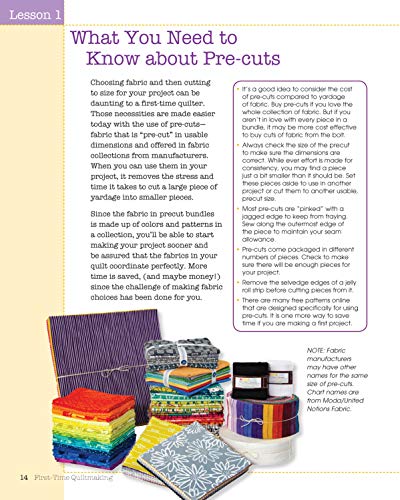 Image of First-Time Quiltmaking, Second Edition, Revised & Expanded: Learning to Quilt in Six Easy Lessons (Landauer) 7 Simple Projects and Easy-to-Follow, Clearly Illustrated Instructions for Beginners