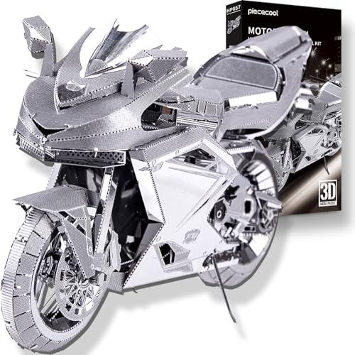 Piececool 3D Puzzle Metall Motorradmodell Motorrad, 3D Metall Puzzle für 340 Edelstahl, Ganzes Metal, 1:1 Wiederherstellen Sammlung, Geburtstagsgeschenk, Modellbausatz Erwachsene, 72 Teile