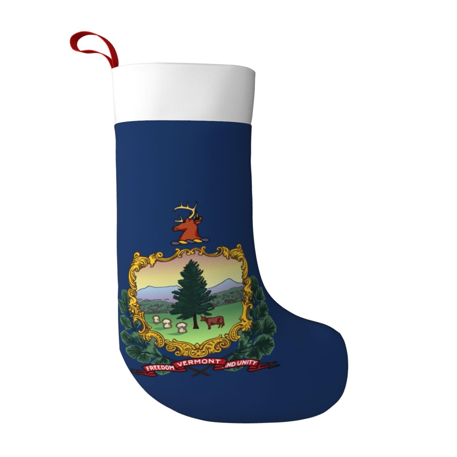 YQxwJL Vermont State Flag Print Christmas Stockings for Family,Large Xmas Socks Ideal for Holiday Party