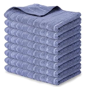Set van 8 theedoeken microvezel in 65 x 45 cm, super absorberende en robuuste keukendoeken, premium keukendoeken, droogdoeken keuken