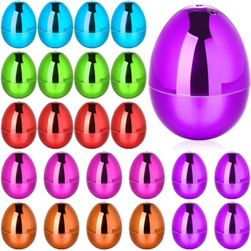 ywmigl 24 Pcs Fillable Easter Eggs 2.36 Inch Easter Eggs with Hinge Plastic Empty Eggs for Easter Egg Hunt Basket Stuffers Easter Theme Decorations (Colorful)