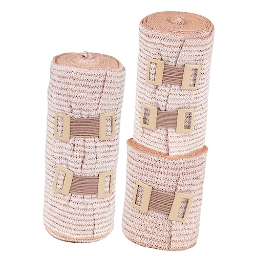 Healeved 3pcs Elastic Tape Elastic Paper Tape Head Wraps Calf Compression Wraps for Legs for Wounds Sports Tape Elastic Aluminum Buckle