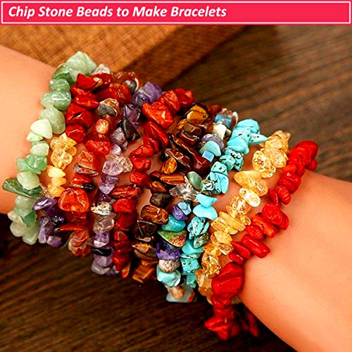 Beads for Jewelry Making, 900PCS Natural Crystal Gemstone Chip Loose Beads Irregular Rock Bulk Beads with Plastic Box for Bracelet Jewelry Making DIY Supplies (15 Colors - 900PCS) - Thumbnail 2