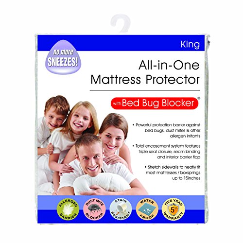 All-In-One Bed Bug Blocker Non-Woven Zippered Mattress Protector, King