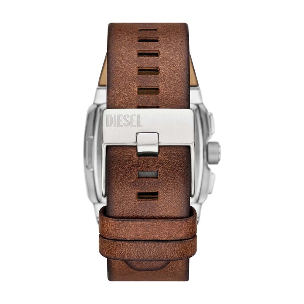 Diesel Reloj Cliffhanger para Hombre, Movimiento cronógrafo de Cuarzo con Correa de Acero Inoxidable o Piel