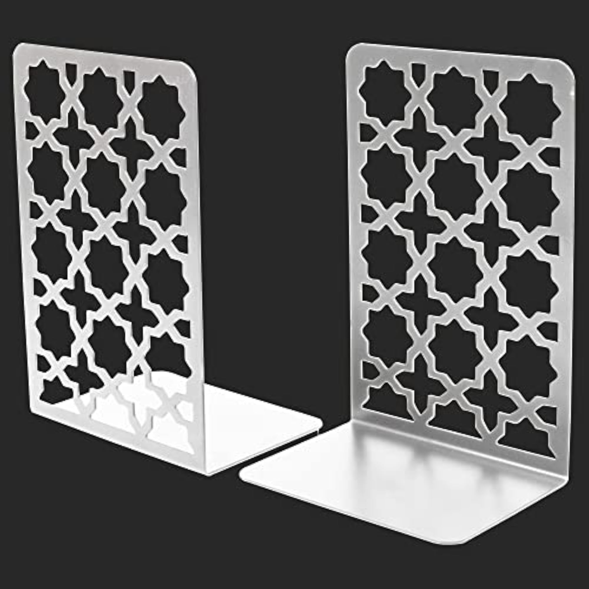 Metal Non Slip Bookends, Heavy Duty Set