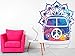 Vinilo Decorativo Pared Espiritual Furgoneta Hippie Flores | Varias Medidas 80x100cm | Multicolor | Pegatina Adhesiva Decorativa de Diseño Elegante