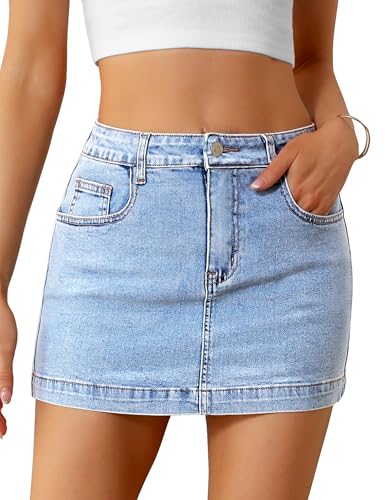 Gonna di jeans da donna corta a vita alta...