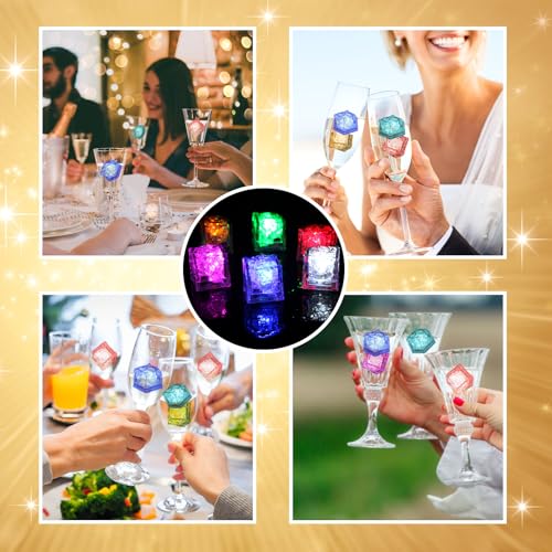Cubos de hielo LED multicolor 12 piezas para bebidas miniatura 7