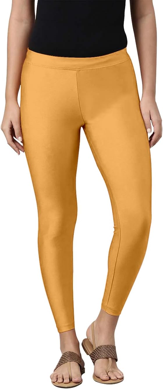 Tailored Cut & Slim Fit Stetchable Fabric Ankle Length Shimmer Leggings for Womens and Girls