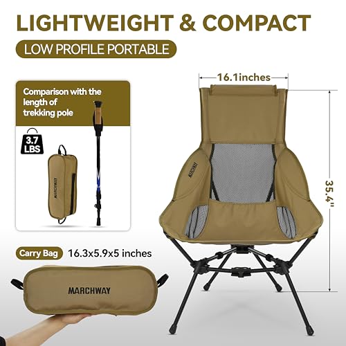 MARCHWAY Lightweight Folding High Back Camping Chair with Head Support の商品画像 2