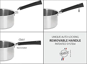 Cristel Strate L Stainless Steel Sautepan with Glass Lid, 3.5 Quart