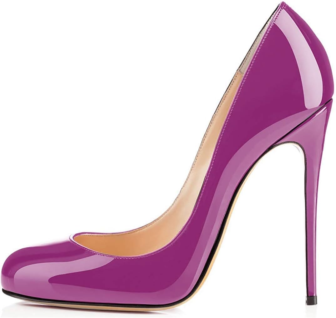 Dames Fashion Ronde Toe Stiletto Slip-on Super Hoge Hak Comfortabele Avondfeest Pumps Grote Maat Zkd337s, zwart, 47 EU