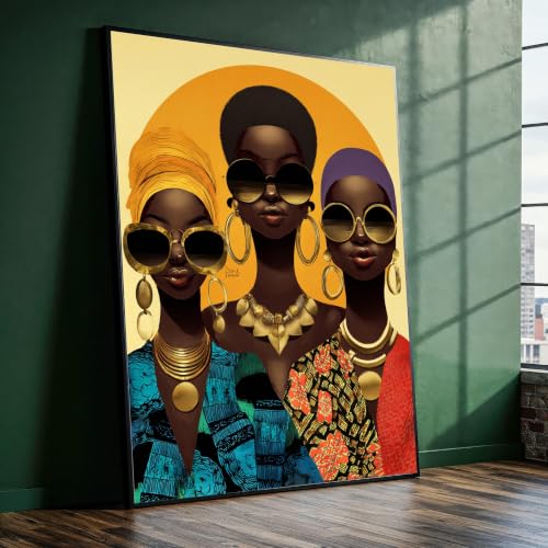 Toile femme afrocentrée XINBAO 80x120cm sans cadre pour décoration maison
