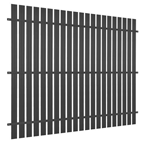 Preisvergleich Produktbild Festnight- Zaunelement Zaunsichtschutz Sichtschutzstreifen / Gitterzaun Metallzaun / Zaun Schmuckzaun Aluminium 180 x 180 cm Anthrazit