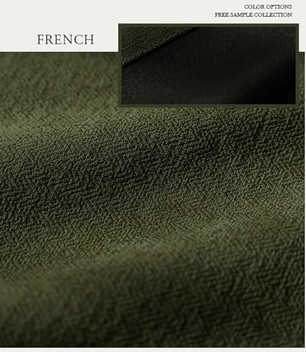 Rideaux occultants haut de gamme en chenille texturée vert foncé à chevrons - 4