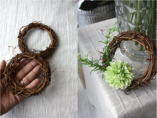 Amazon.co.jp: mini wreath 【ドライフラワー リース台 10cm 2個セット