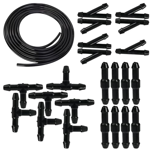 Kit Durite Lave Glace Voiture 2 m avec 22 Raccords (7 Y, 8 I, 7 T), Tuyau Lave Glace Clio 3 universel, Raccord Tuyau Lave Glace, installation facile, robuste...