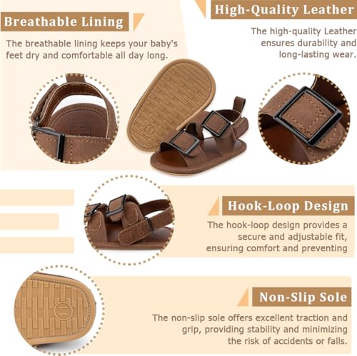 Infant Boys Girls Sandals Breathable Premium Baby Summer Outdoor Casual Beach Shoes Lightweight Toddler Flower Bowknot Anti Slip Rubber Sole Newborn Prewalker First Crib Shoes3