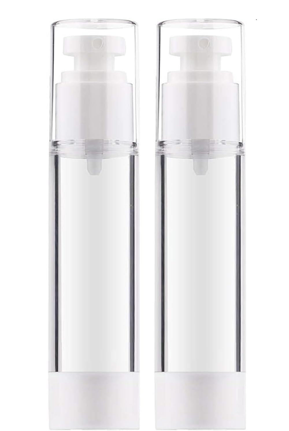 Belle G White Empty Airless Vacuum Pump Bottle Refillable Plastic Travel Bottle 5Ml,10Ml,15Ml (10Ml - 2 Pcs)