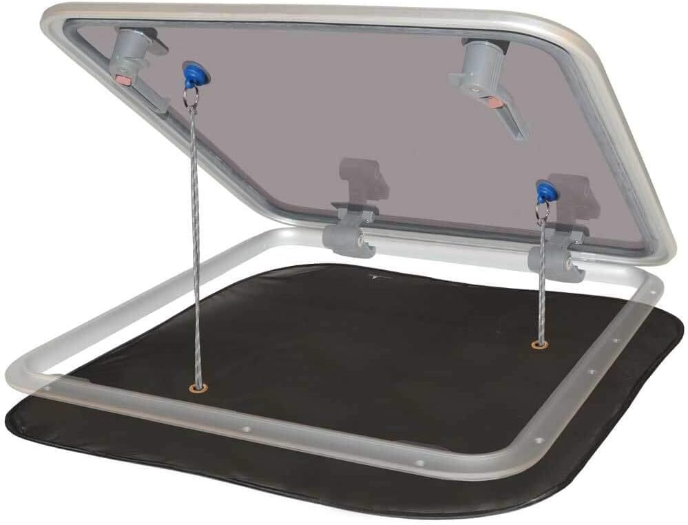 Waterline Design Mosquito Net/Bug Screen for Boats Setup from The Inside with Magnet or Suction Cup. for All Brands of Large hatches (#1415) Hatch is not included.