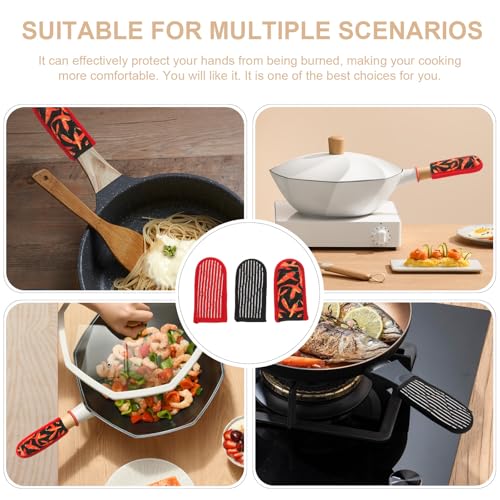 Funda para mango de olla antideslizante Uonlytech de algodón para evitar quemaduras en barbacoas 4
