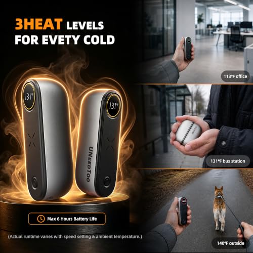 UNEEDTOO Hand Warmers Rechargeable, 2 Pack Magnetic, Up to 140°F, White - image 5