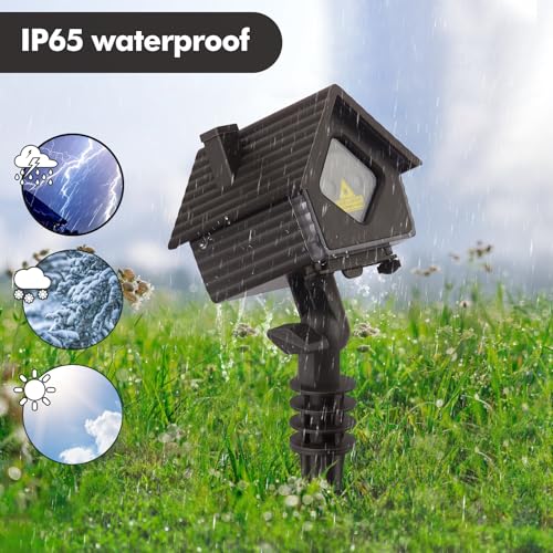 Image of Poeland Christmas Projector Lights Garden Laser Lights with 4 Theme Multi Patterns, Holiday Projector Light IP65 Waterproof Outdoor Indoor Decorative Lighting for Xmas Birthday Party